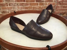 H by Halston Bordeaux Pieced Leather Elisa Slip on Shoes Flats NEW