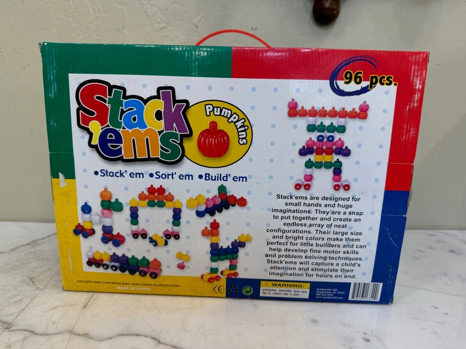 Guidecraft Stack'ems Pumpkins 96 Piece Set Building Toy - Image 2 of 4