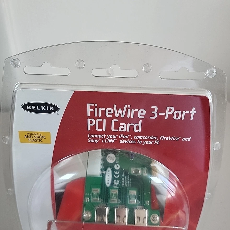 Belkin FireWire 3-Port  PCI Card - New F5U502 Transfer Data Cable 2.1 Slot  - Image 3 of 4