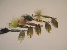 5 Worden Rooster Tail 1/6 oz Green Brown spinnerbait crankbait lure