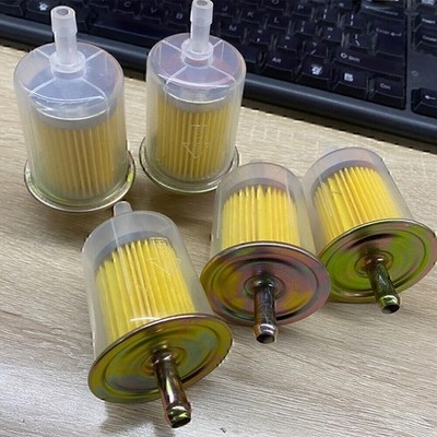 5PC 3/8'' FUEL FILTERS INDUSTRIAL HIGH PERFORMANCE INLINE GAS FUEL LINE Jgecwmilp