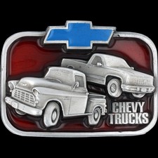 New Chevy Chevrolet Pickup Trucks Classic 50s Silverado Bowtie Vtg Belt Buckle