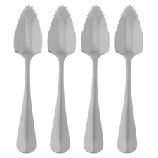 2 Pcs Grapefruitlöffel Edelstahllöffel Gezackt Geschliffener Eislöffel Aus