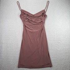Saints 21 Pink Cowl Neck Open Back Bodycon Mini Dress Size Small Y2K Barbiecore