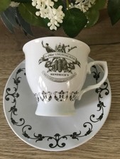 VINTAGE  TEA CUP AND SAUCER  HENDRICKS GIN DESIGN