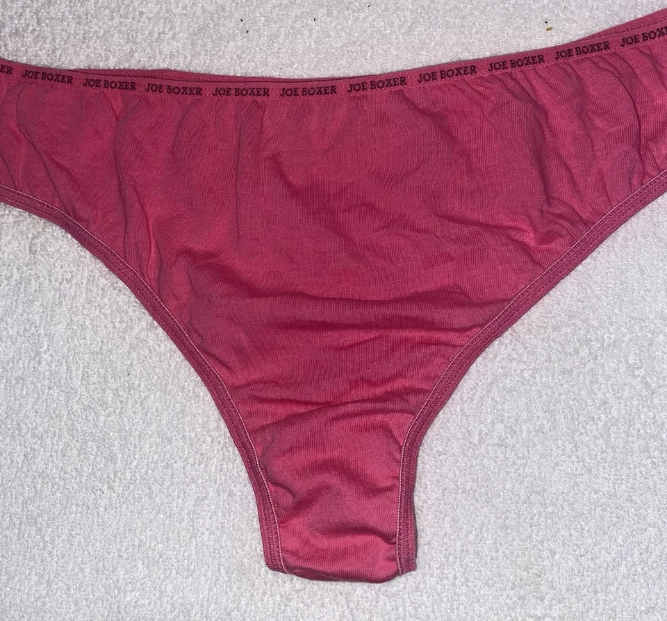 DE COLECCIÓN JOE BOXER ROSA OSCURO 100% ALGODÓN TANGA PANTY TALLA 8 LOGO TEMPORADA 1000 NUEVO SIN ETIQUETAS Foto 3 de 4