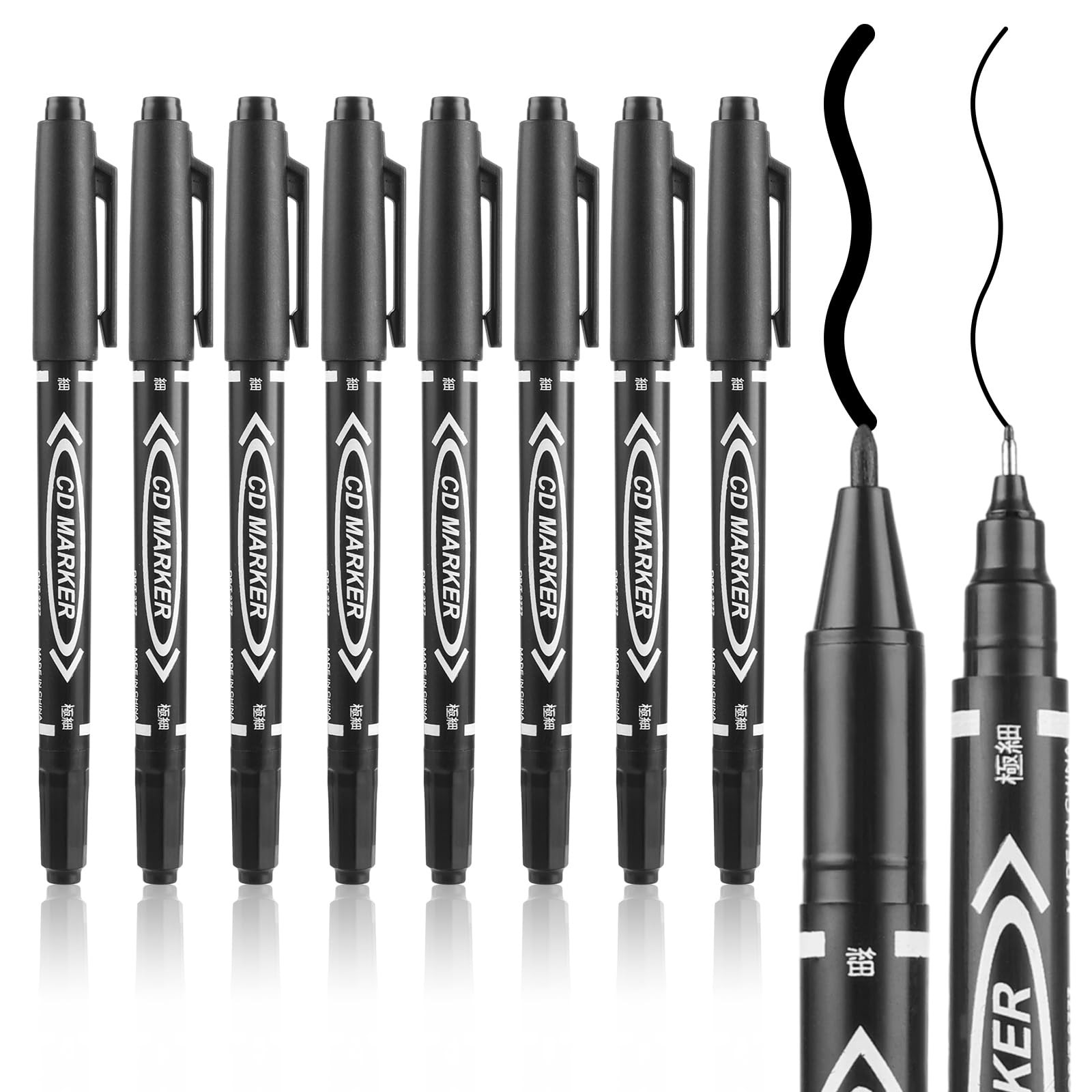For Drawing 10 Pack Dual Tip Brush Pens Permanent Marker Set
