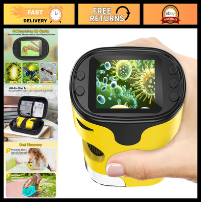 1000X Digital Mikroskop für Kinder - 4K Tragbares Mini Labor Scope, Wiederaufladbar, In