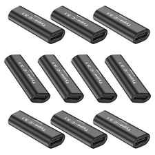 10 Pack USB C Female to Adapter.Usbc Extender.USBC Coupler Black