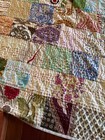 Indian Handmade Kantha Blanket Vintage 86x102 Bedspread Cotton Silk — photo 2