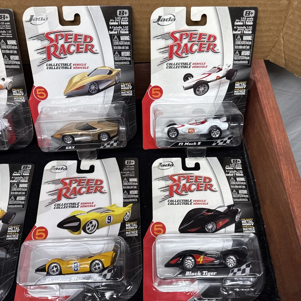 NEW MINT 2008 JADA SPEED RACER 1:55 DIECAST COMPLETE SET LOT OF 8  - MACH 5 - Image 3 of 4