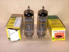 Amperex 7119 E182CC PQ Tubes, Matched Pair, Tested, NOS/NIB, Matched Codes