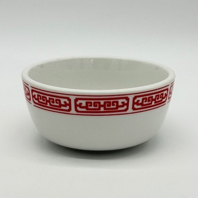 Cameo Durable China Rice / Rice Bowl Red Gate Pattern Vintage 5'' Diameter