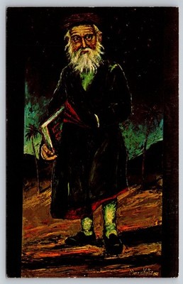 Postcard Jewish Art by Morris Katz The Talmudic Traveler 1968 62J