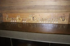 Vintage Anglo Raj Indian Rosewood Bone Plaque 54" Long Procession
