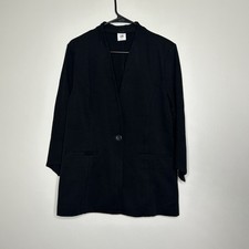 Cabi Size 10 Turner Ponte Black Collarless Blazer Jacket