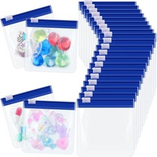 24 Pieces Pill Pouch Bags Zippered Set Reusable Translucent Medicine Organize...