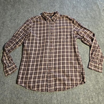 Saddlebred Shirt Mens Medium Red Plaid Flannel Button Down Long Sleeve Cotton