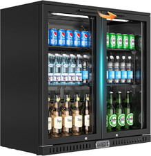 Back Bar Cooler with 2 Glass Door, 6.8 Cu.Ft Commercial under Counter Back Bar R