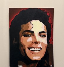 Michael Jackson Original Acrylic Portrait Painting, done by Vivian Alexis