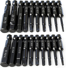 Hex Head Allen Wrench Drill Bit Set (10Pc Metric & 10Pc SAE), Allen Wrench Dril