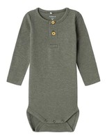 Baby Jungen Langarm Body GrößE 74 Dusty Olive Melange Name It Baumwolle