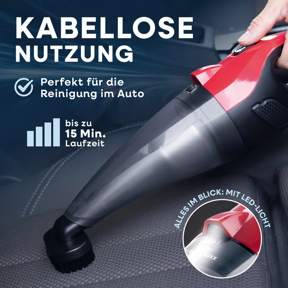 CLEANmaxx Akku Staubsauger Handstaubsauger Handsauger kabellos Auto KFZ Sauger - Bild 4 von 4
