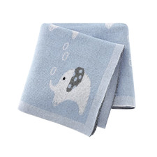 Classic Elephant Print Muslin Newborn Baby Cotton Blanket Wrap Security Blanket