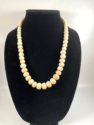 VINTAGE AFRICAN COW BONE  BEADS NECKLACE 23 in