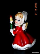 Vintage NAPCO Angel with Candle Figurine x6984 MINT NR