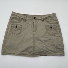 Faded Glory Khaki Going Out Skort Juniors Sz 10 90s Y2K 100 Cotton