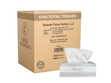 Queenex Soft Facial Tissues, 4500 Total, 3-Ply, 30-Pack Bulk, 150 Tissues/Box