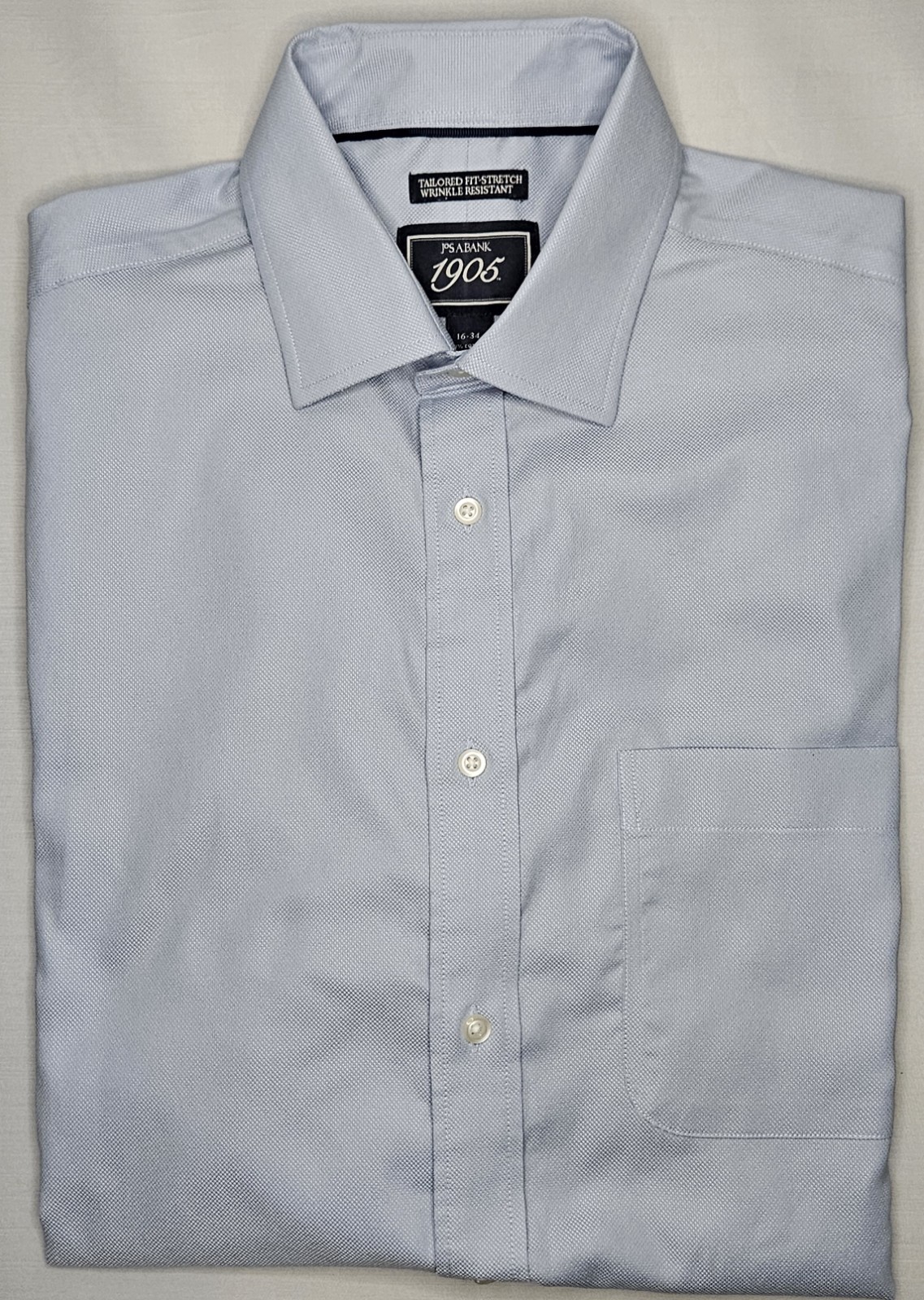 Mens Jos A Bank 1905 Tailored Fit Stretch Long Sleeve Button Up Shirt 16-34