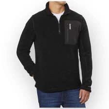 HI-TEC Mens Thermo Fleece 14 Zip Pullover - Black, Size S 825S