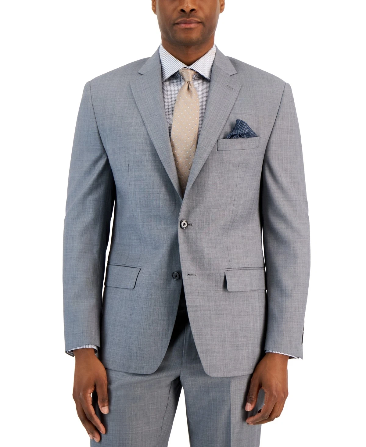 Lauren Ralph Lauren Mens Classic fit Suit Jacket Blazer 44 L Mid Grey Solid