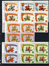 REP OF EQUATORIAL GUINEA MNH 1978 KNIGHTS BLOCKS OF 4
