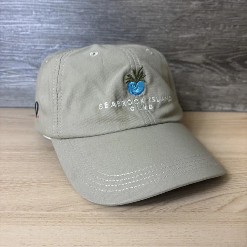 Seabrook Island Club Hat Cap Strap Back Khaki Embroidered Staff Golf Mens