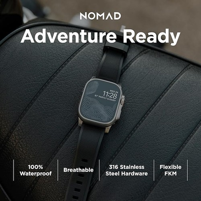 #ad New NOMAD Rugged Band for Apple Watch Adventurous for Men Women BLACK Just Band $45.99