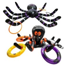 2 Set Halloween Ring Toss Game Halloween Inflatable Spiders Octopus  with 4