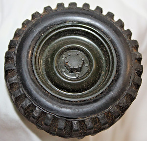1973 Cox Thimble Drome Car Command Jeep REAR MOUNT SPARE TIRE PART~USED