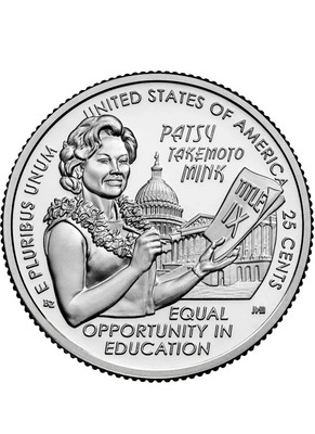 2024 D Patsy Takemoto Mink Am Women Quarter.  Uncirculated From US Mint roll.