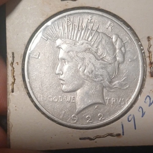 1922 Peace Dollar Silver $1 Coin 0.9 Fineness Circulated Uncertified US