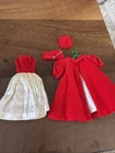 Vintage Barbie Red Flare Red Velvet Coat Lined Mattel 1960's Dress, Hat & Purse