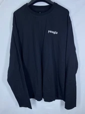 YoungLA Shirt Mens Large Black Crew Logo Los Angeles Streetwear Long Sleeve Cali