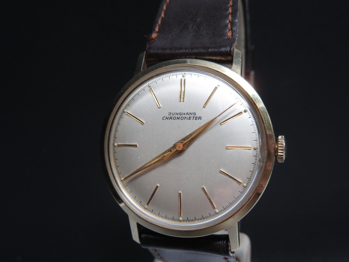 Handaufzug Junghans Uhr 585 Gold Deutschland Mechanische Herrenuhr