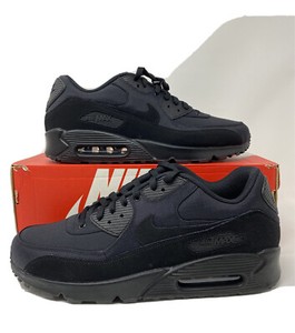 Nike Air Max 90 Essential Triple Black Nylon Suede 12.5 Running Shoes  537384-072 | eBay