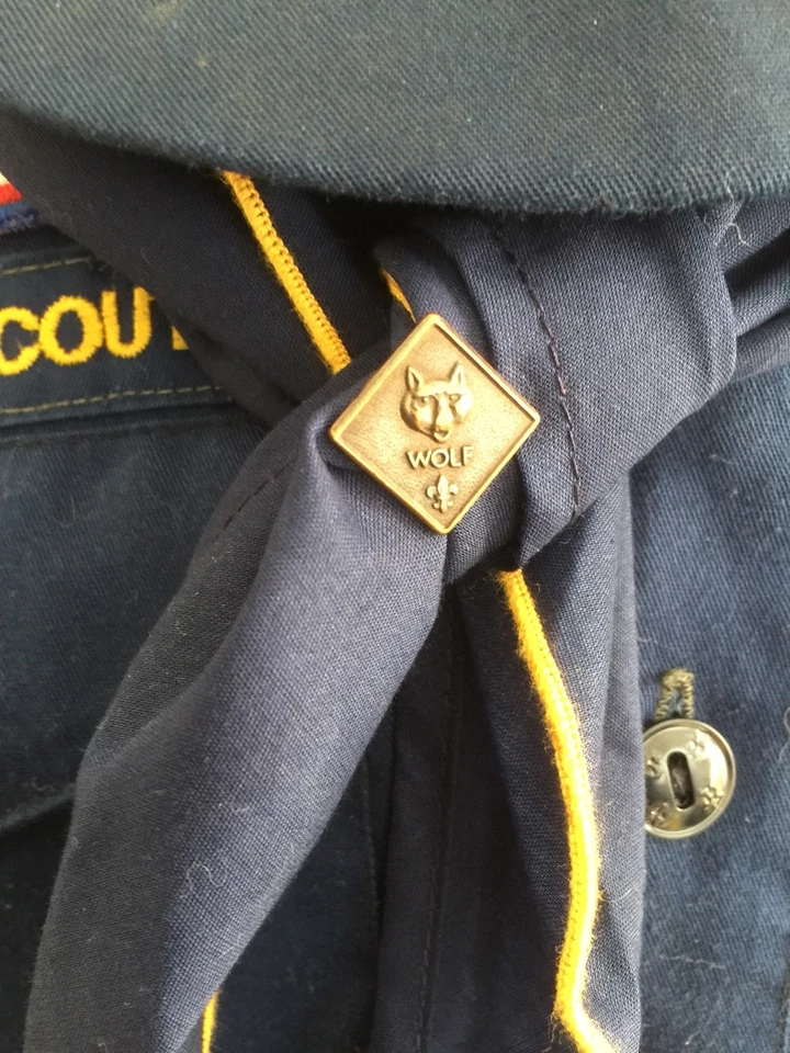 Boy Scouts 1970s shirt with patches cap Book canteen pin handkerchief lot - Image 4 of 4