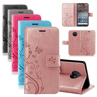 BETTERFON Schutz Hülle Nokia G20 / G10 Handyhülle Handy Tasche Flip Case Klapptasche Blume