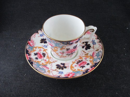 1879 English Porcelain Trembleuse Demitasse Cup n Saucer Brownfield Transferware - Picture 2 of 7