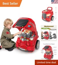 Large Truck Engine Toy, Kids Mechanic Repair Set for 3-5 Yr Toddlers, Big Bui...